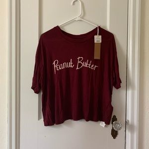 NWT Cropped “Peanut Butter” Tee